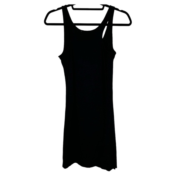 Goldie Ruched Sheath midi sleeveless black pima cotton Dress S - Picture 4 of 7